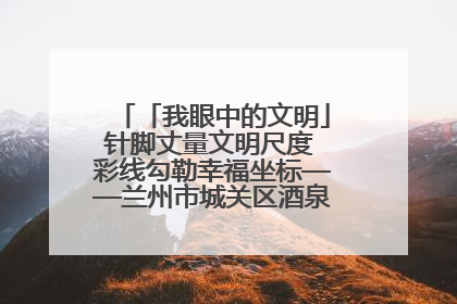 「我眼中的文明」针脚丈量文明尺度 彩线勾勒幸福坐标——兰州市城关区酒泉路街道办事处