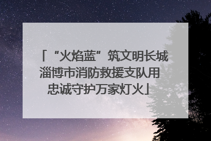 “火焰蓝”筑文明长城 淄博市消防救援支队用忠诚守护万家灯火