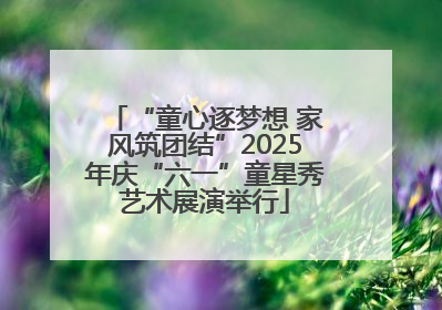 “童心逐梦想 家风筑团结”2025年庆“六一”童星秀艺术展演举行