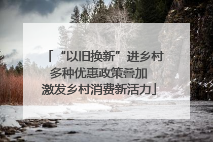 “以旧换新”进乡村 多种优惠政策叠加 激发乡村消费新活力