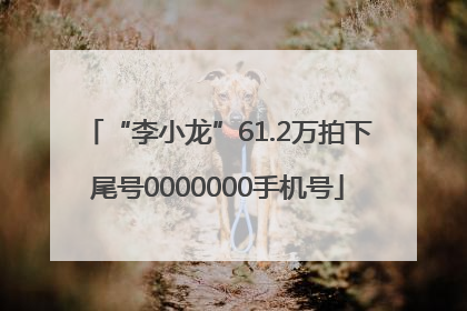 “李小龙”61.2万拍下尾号0000000手机号