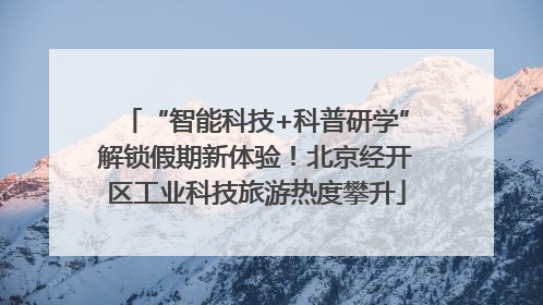 “智能科技+科普研学”解锁假期新体验！北京经开区工业科技旅游热度攀升