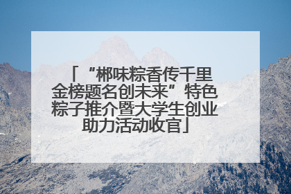 “郴味粽香传千里 金榜题名创未来”特色粽子推介暨大学生创业助力活动收官