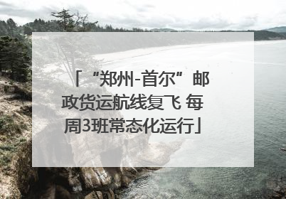 “郑州-首尔”邮政货运航线复飞 每周3班常态化运行