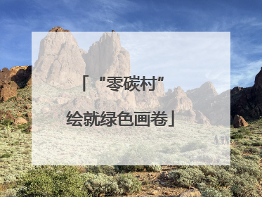 “零碳村” 绘就绿色画卷