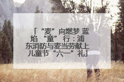 “麦”向燃梦 蓝焰 “童” 行：浦东消防与麦当劳献上儿童节“六一”礼