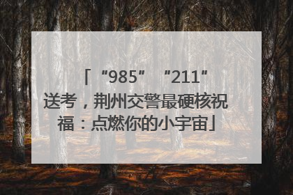 “985”“211”送考，荆州交警最硬核祝福：点燃你的小宇宙