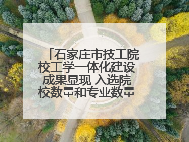 石家庄市技工院校工学一体化建设成果显现 入选院校数量和专业数量全省第一