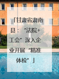 甘肃省肃南县：“法院+工会”深入企业开展“精准体检”