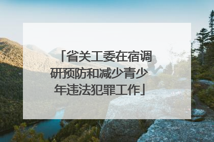 省关工委在宿调研预防和减少青少年违法犯罪工作