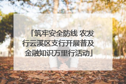 筑牢安全防线 农发行云溪区支行开展普及金融知识万里行活动