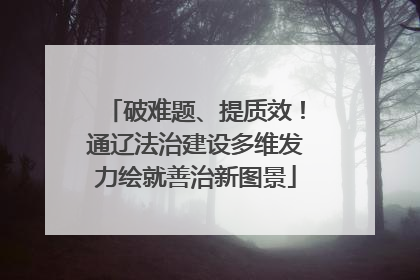 破难题、提质效！通辽法治建设多维发力绘就善治新图景