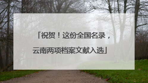 祝贺！这份全国名录，云南两项档案文献入选