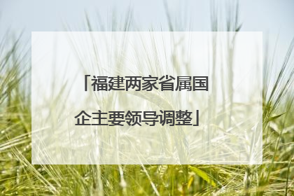 福建两家省属国企主要领导调整