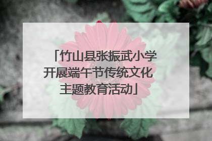 竹山县张振武小学开展端午节传统文化主题教育活动