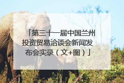 第三十一届中国兰州投资贸易洽谈会新闻发布会实录（文+图）