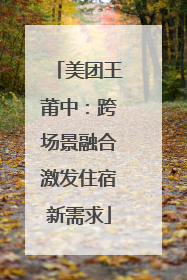 美团王莆中：跨场景融合激发住宿新需求