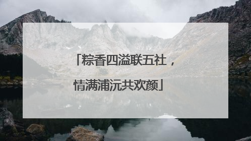 粽香四溢联五社，情满浦沅共欢颜