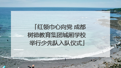 红领巾心向党 成都树德教育集团城厢学校举行少先队入队仪式