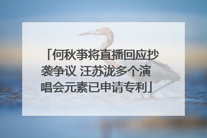 何秋亊将直播回应抄袭争议 汪苏泷多个演唱会元素已申请专利