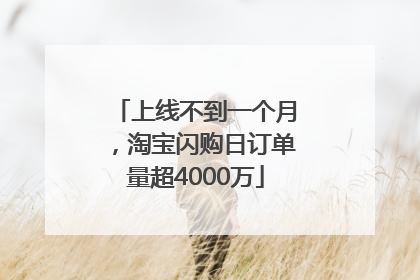 上线不到一个月，淘宝闪购日订单量超4000万
