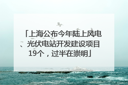 上海公布今年陆上风电、光伏电站开发建设项目19个，过半在崇明