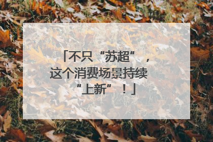 不只“苏超”，这个消费场景持续“上新”！