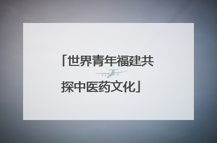 世界青年福建共探中医药文化