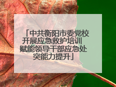 中共衡阳市委党校开展应急救护培训 赋能领导干部应急处突能力提升