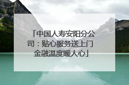 中国人寿安阳分公司：贴心服务送上门 金融温度暖人心