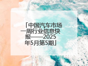 中国汽车市场一周行业信息快报——2025年5月第5期