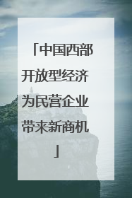中国西部开放型经济为民营企业带来新商机