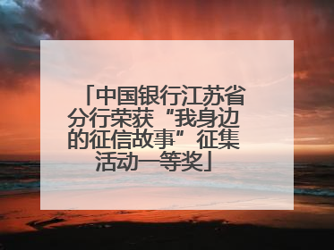 中国银行江苏省分行荣获“我身边的征信故事”征集活动一等奖