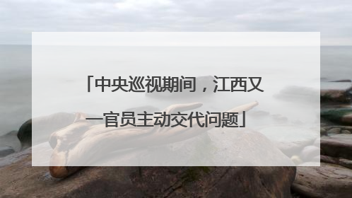 中央巡视期间，江西又一官员主动交代问题