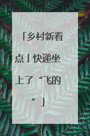 乡村新看点丨快递坐上了“飞的”