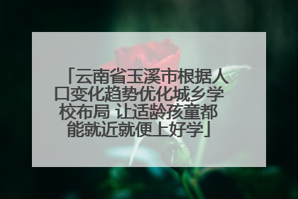 云南省玉溪市根据人口变化趋势优化城乡学校布局 让适龄孩童都能就近就便上好学