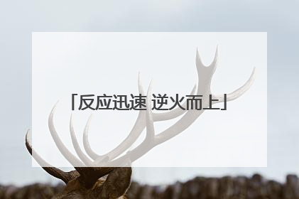 反应迅速 逆火而上