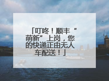 叮咚！顺丰“萌新”上岗，您的快递正由无人车配送！