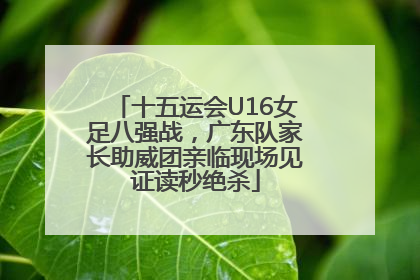 十五运会U16女足八强战，广东队家长助威团亲临现场见证读秒绝杀