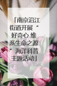 南京沿江街道开展“好奇心 维系生命之源”海洋科普主题活动