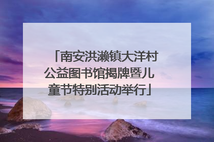 南安洪濑镇大洋村公益图书馆揭牌暨儿童节特别活动举行