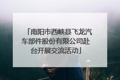 南阳市西峡县飞龙汽车部件股份有限公司赴台开展交流活动
