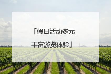 假日活动多元 丰富游览体验