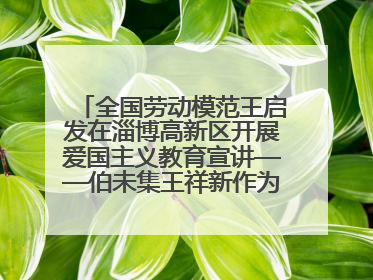 全国劳动模范王启发在淄博高新区开展爱国主义教育宣讲——伯未集王祥新作为青年企业家代表作主题演讲