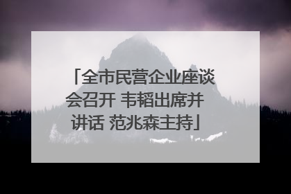 全市民营企业座谈会召开 韦韬出席并讲话 范兆森主持