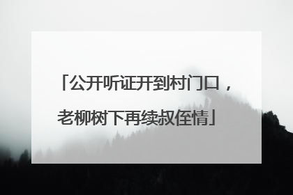 公开听证开到村门口，老柳树下再续叔侄情