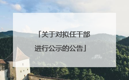 关于对拟任干部进行公示的公告