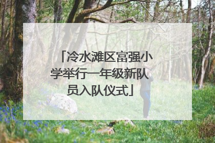冷水滩区富强小学举行一年级新队员入队仪式