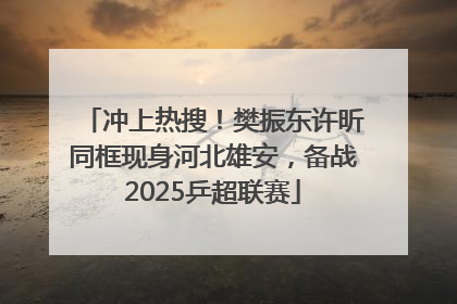 冲上热搜！樊振东许昕同框现身河北雄安，备战2025乒超联赛
