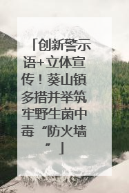 创新警示语+立体宣传！葵山镇多措并举筑牢野生菌中毒“防火墙”
